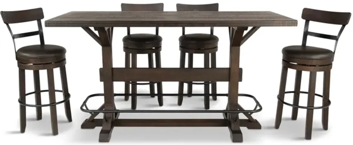 Homestead Grand Pub Table With 4 Swivel Bar Stools