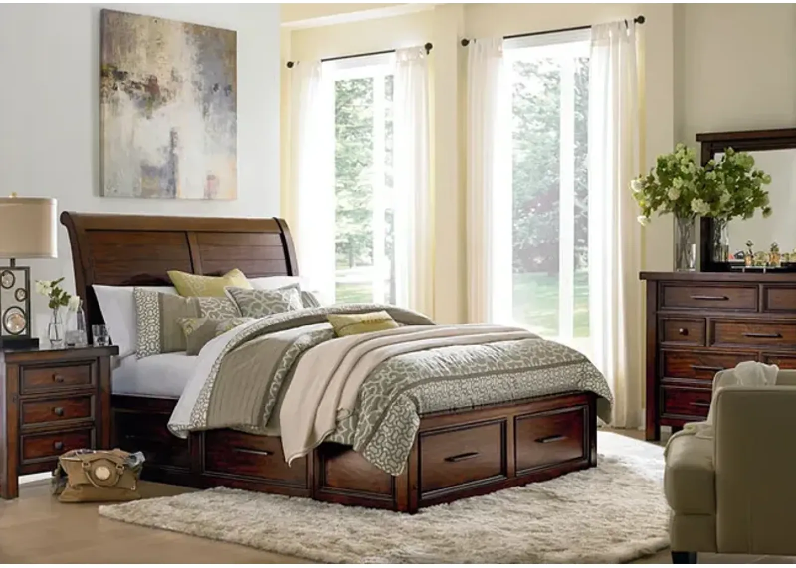 Delray Queen Storage Bedroom Suite - Dark