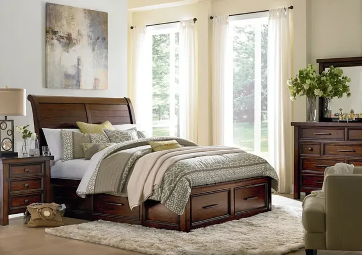 Delray Queen Storage Bedroom Suite - Dark