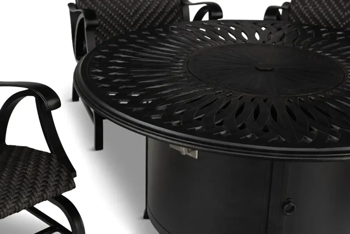 San Tropez 5 Piece Fire Table Chat Set 