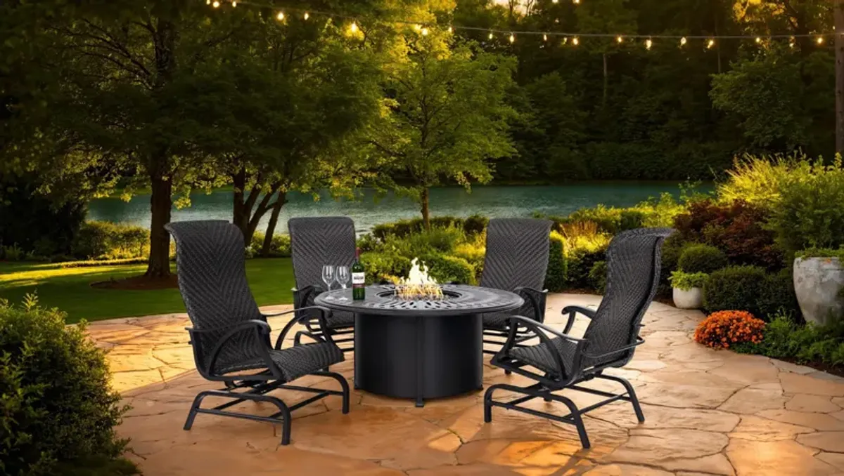 San Tropez 5 Piece Fire Table Set 