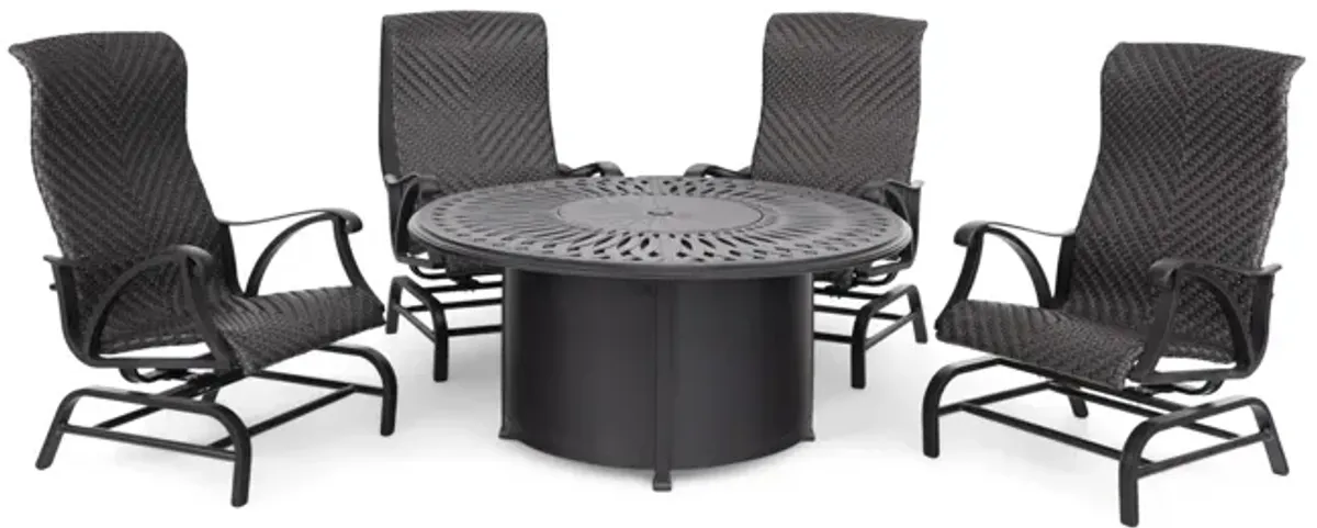 San Tropez 5 Piece Fire Table Set 