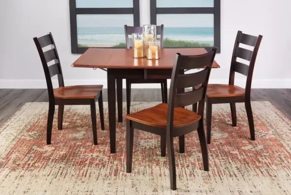 Saber Solid Maple Table With 2 leaves and 4 Lillian dining chairs