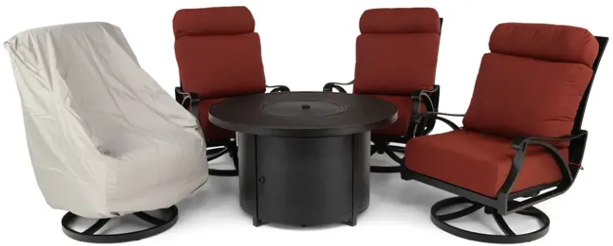 San Tropez 5pc Fire Table Set