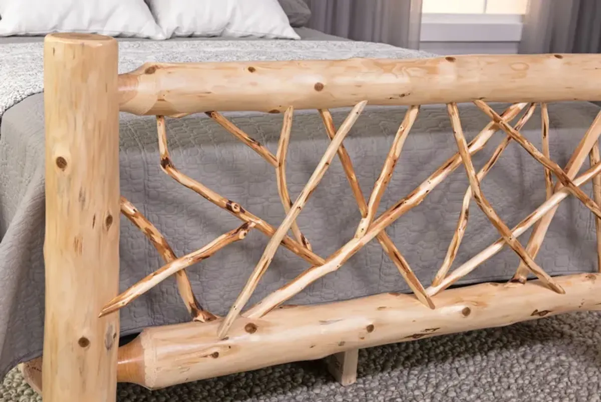 Cedar Log Queen Twig Bed