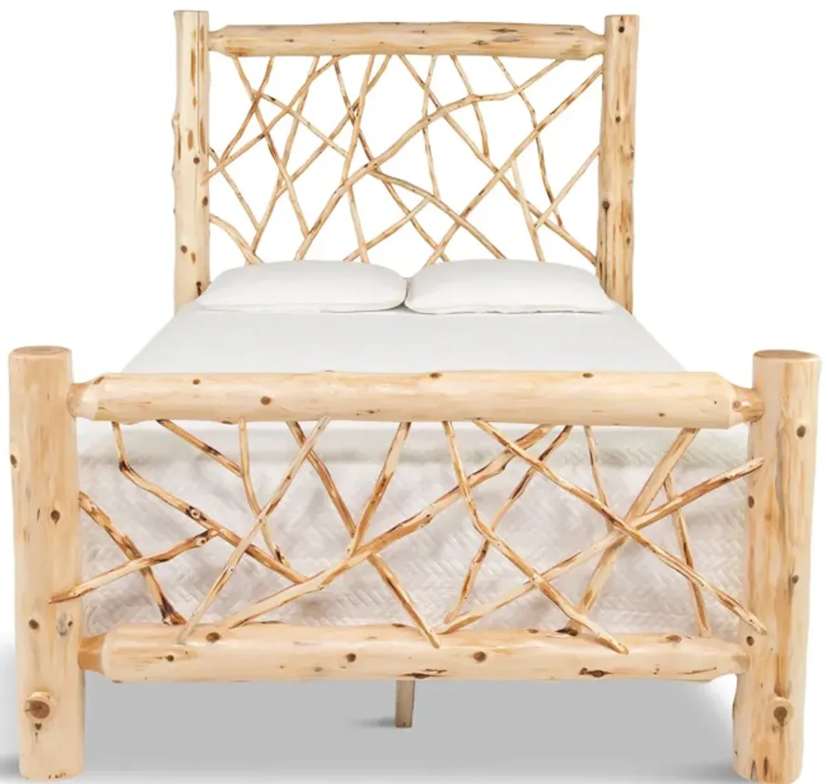 Cedar Log Queen Twig Bed