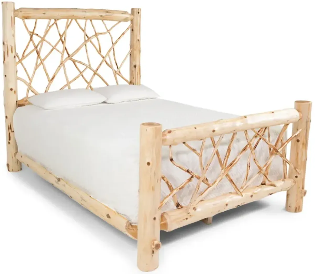 Cedar Log Queen Twig Bed