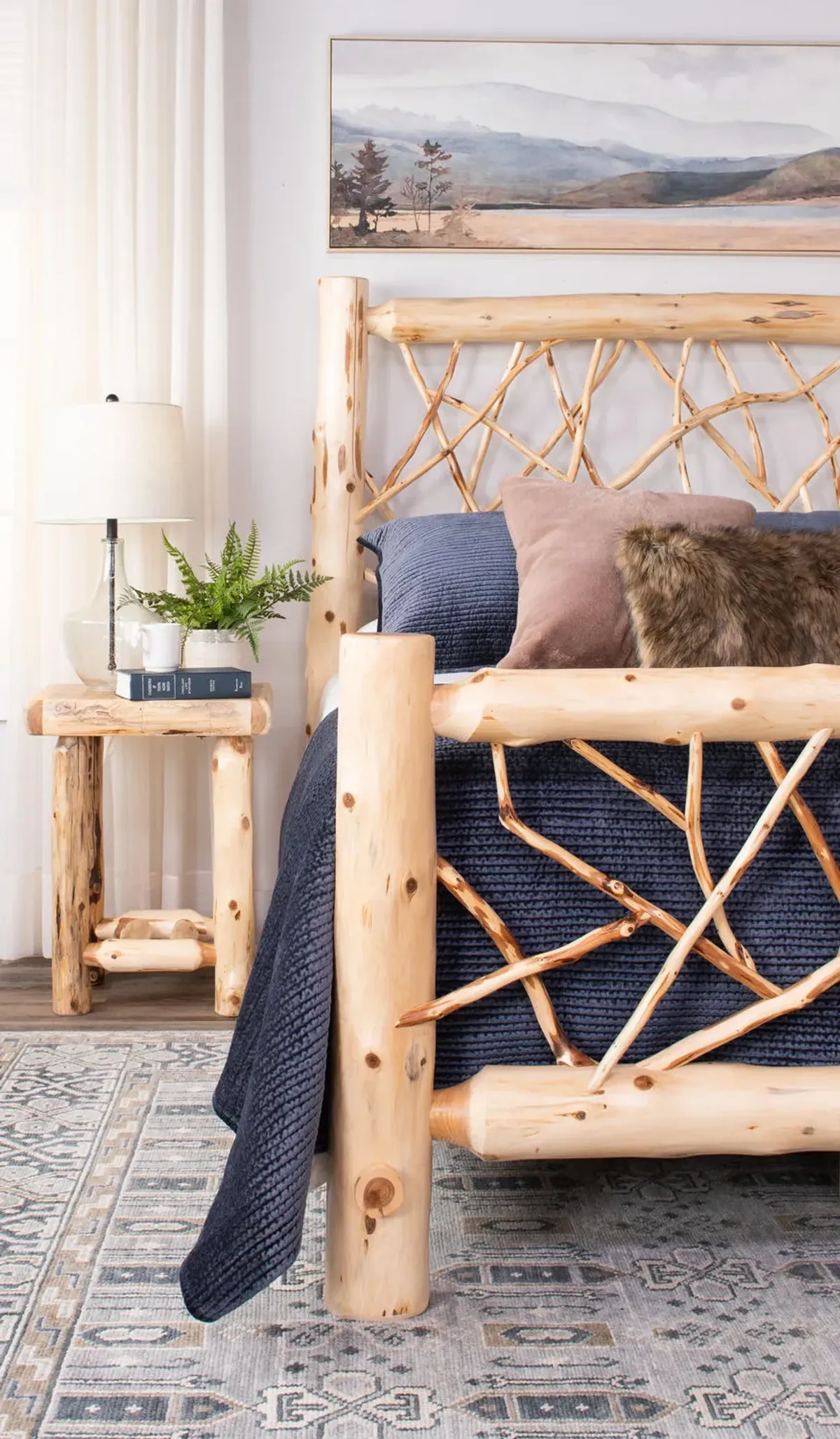 Cedar Log Twig Bedroom - Queen
