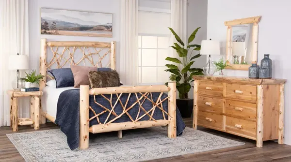 Cedar Log Twig Bedroom Suite - Queen