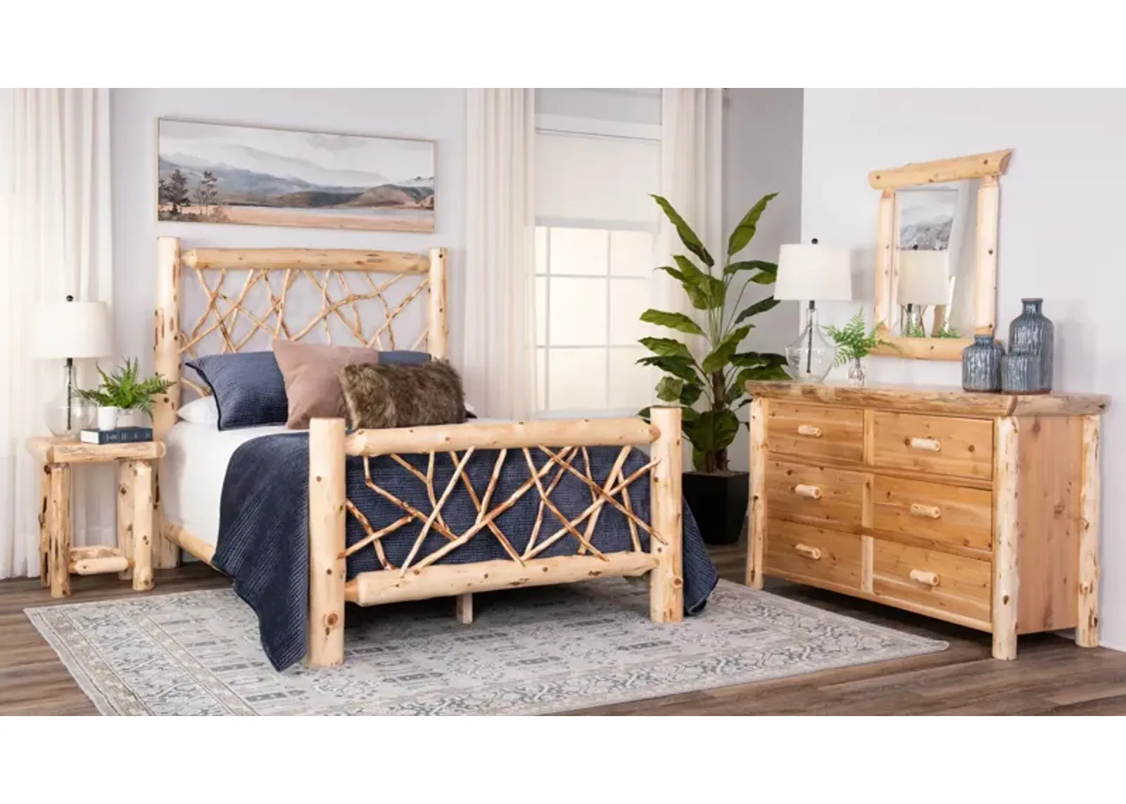 Cedar Log Twig Bedroom - King