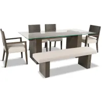 Sequoia Table With 2 Side Chairs  2 Arms Chairs And Bench