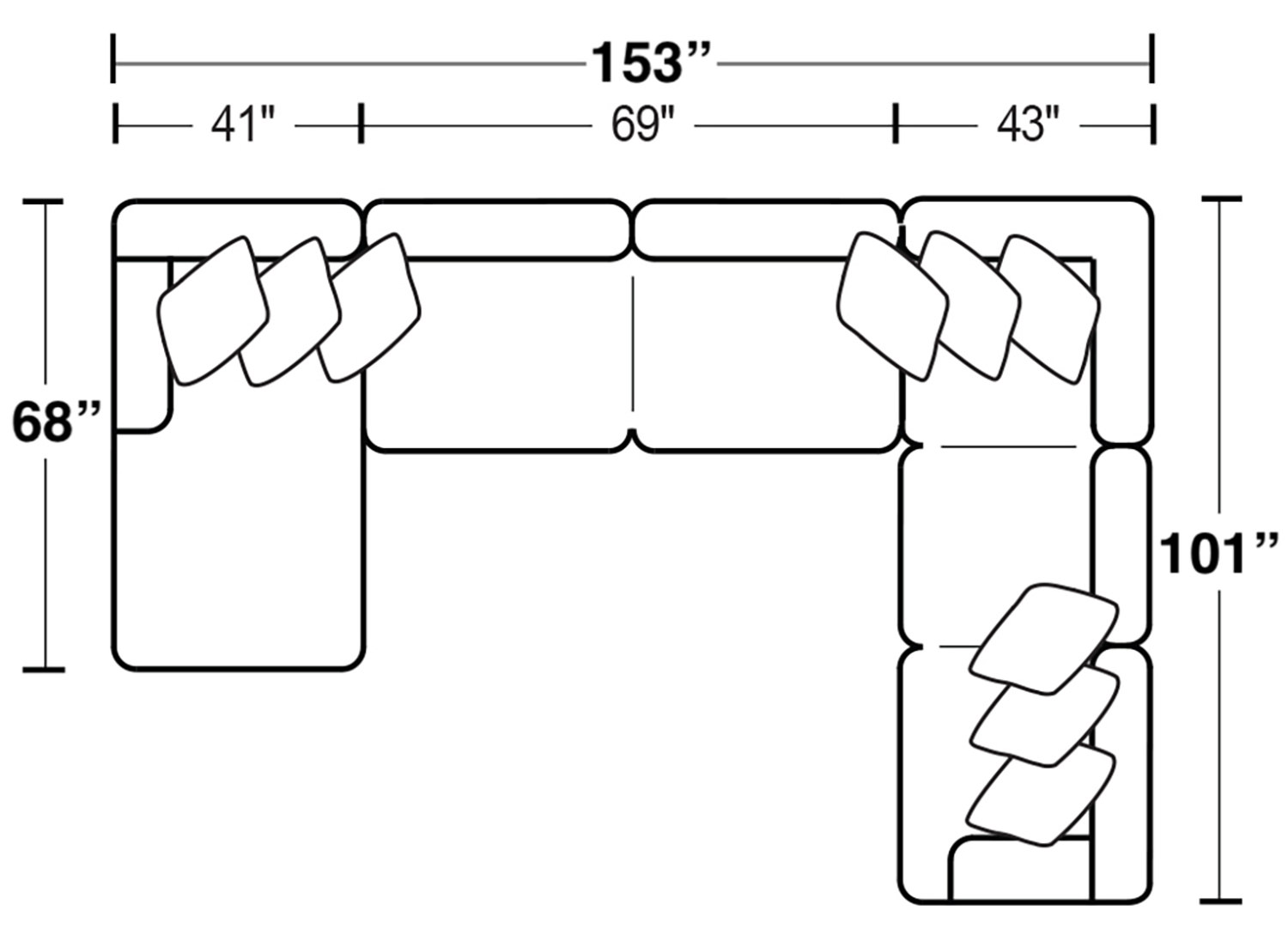 Hubble 3 Piece Modular Sectional Noir Left Chaise