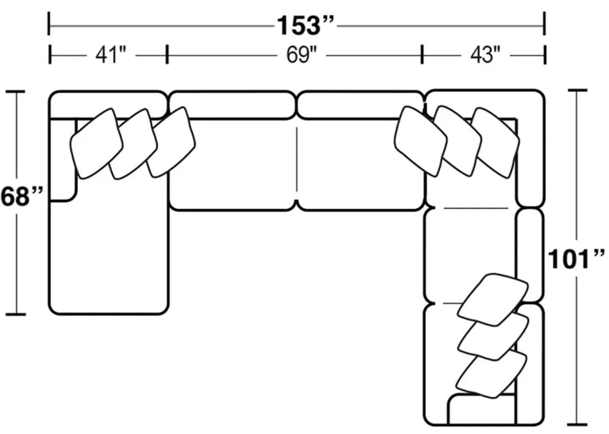 Hubble 3 Piece Modular Sectional With Left Chaise - Noir