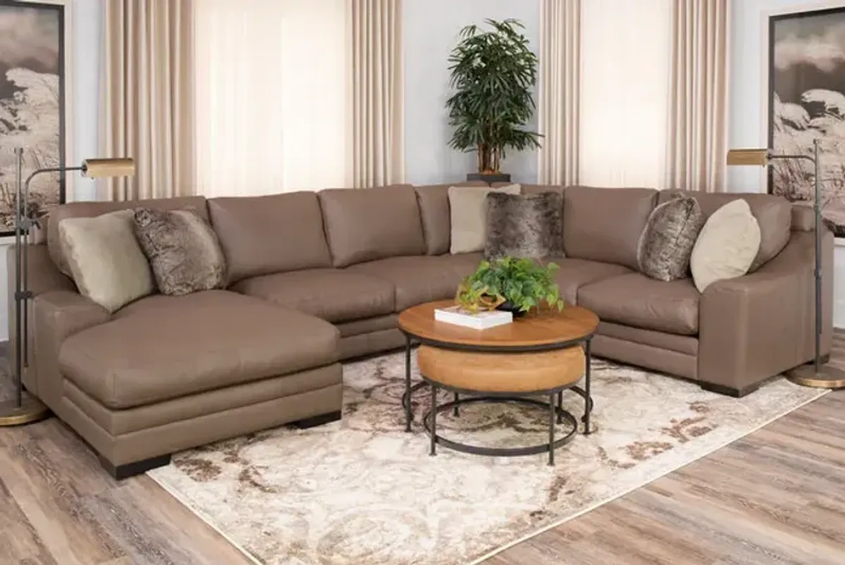 Bernard Leather 3 Piece Modular Sectional