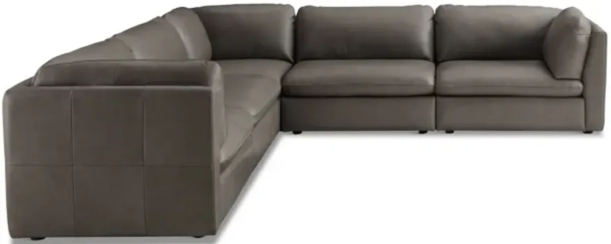 Jonah 5 Piece Leather Modular Sectional