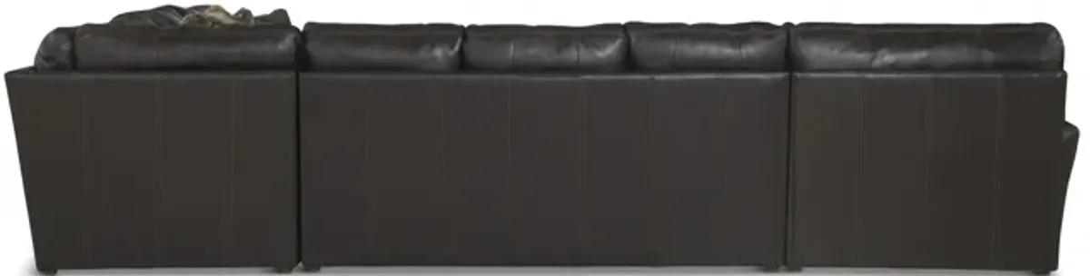 Regula 3 Piece Leather Sectional - Chocolate Left Chaise