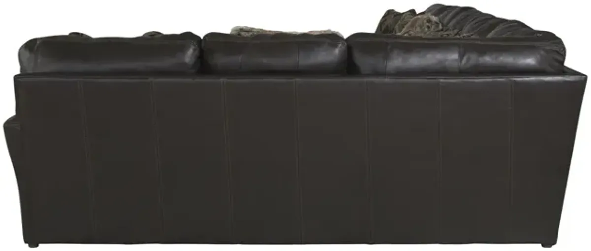 Regula 3 Piece Leather Sectional - Chocolate Left Chaise