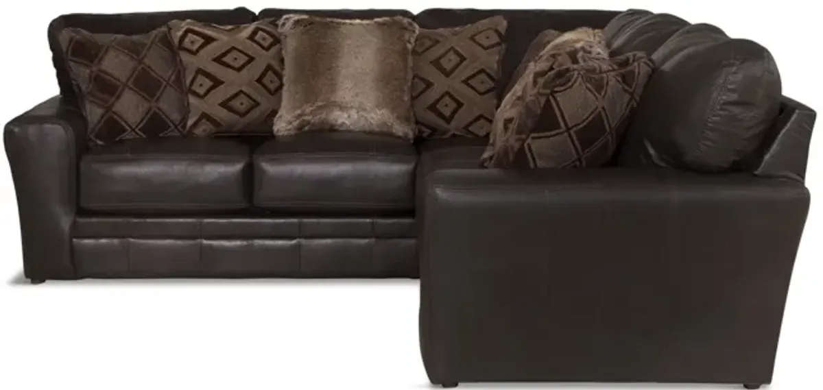 Regula 2 Piece Leather Sectional - Chocolate Right Loveseat