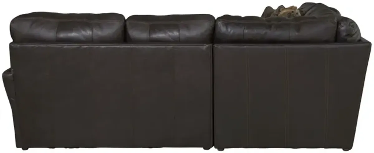 Regula 2 Piece Leather Sectional - Chocolate Right Loveseat