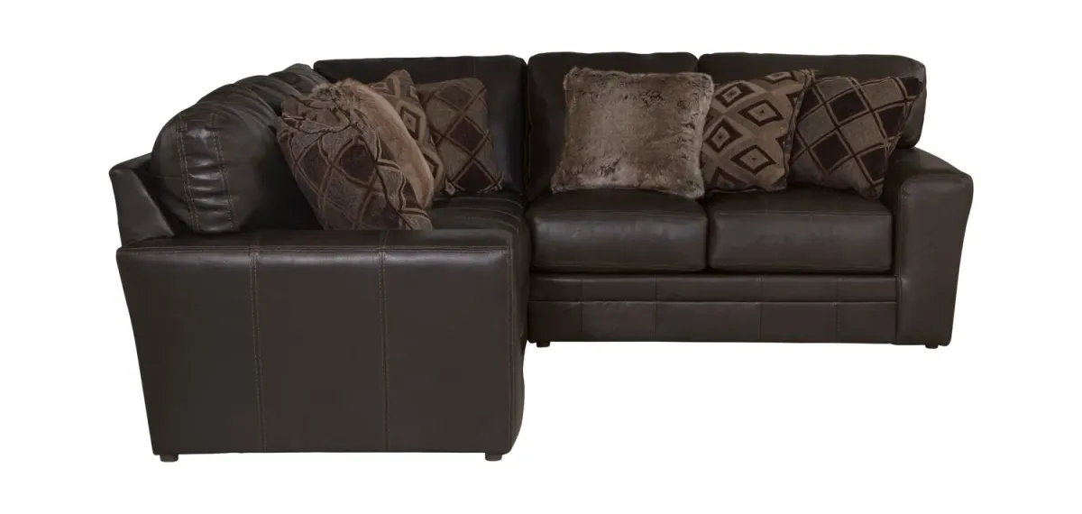 Regula 2 Piece Leather Sectional - Chocolate Right Loveseat