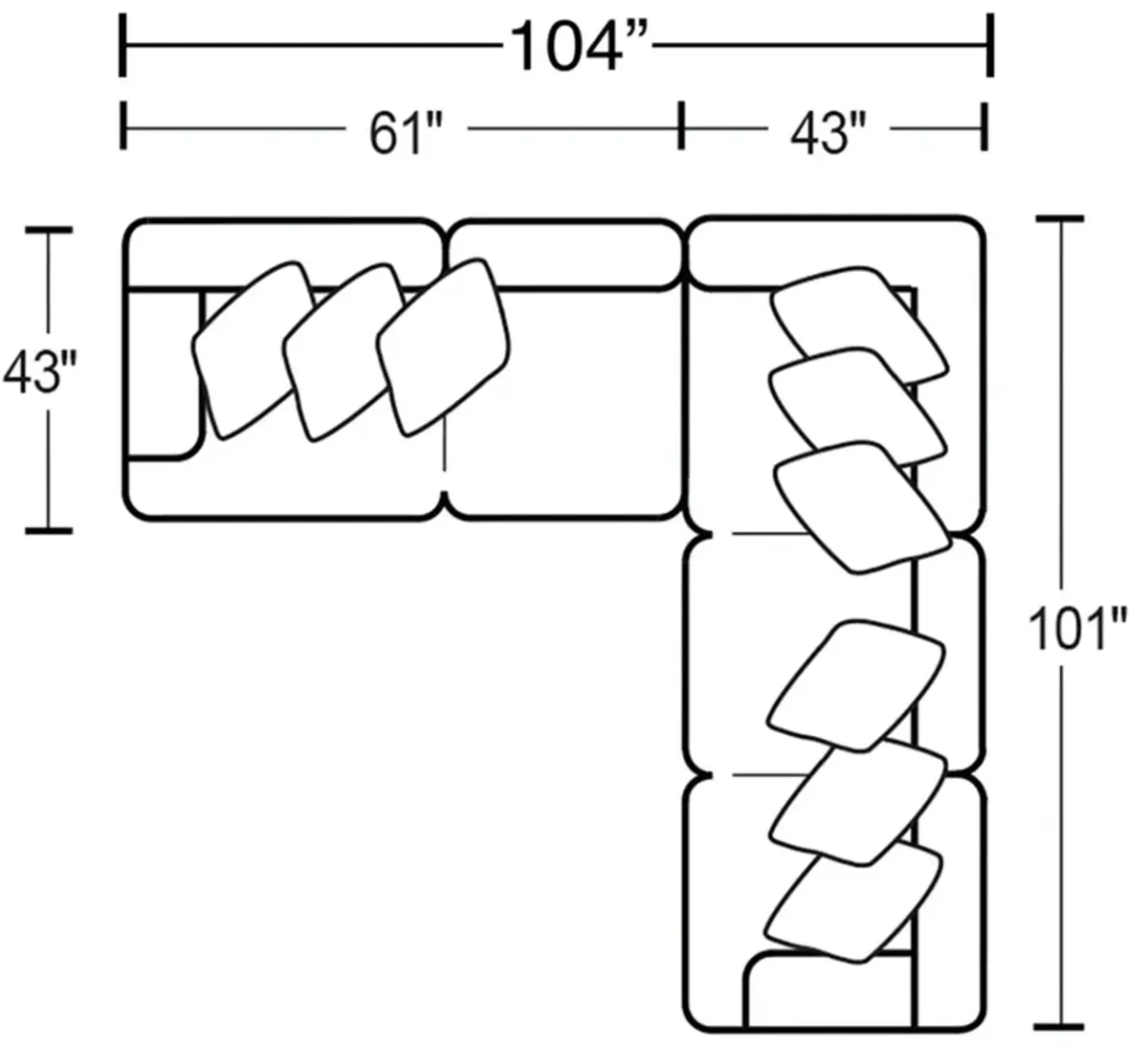 Hubble 2 Piece Sectional - Sugar Left Loveseat