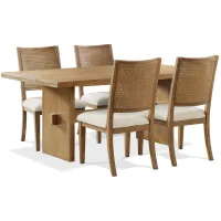 Bozeman Trestle Table With 4 Caneback Side Chairs