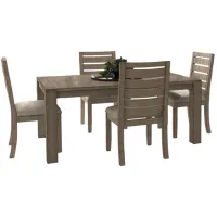 Emerson Dark Taupe Leg Table With 4 Chairs