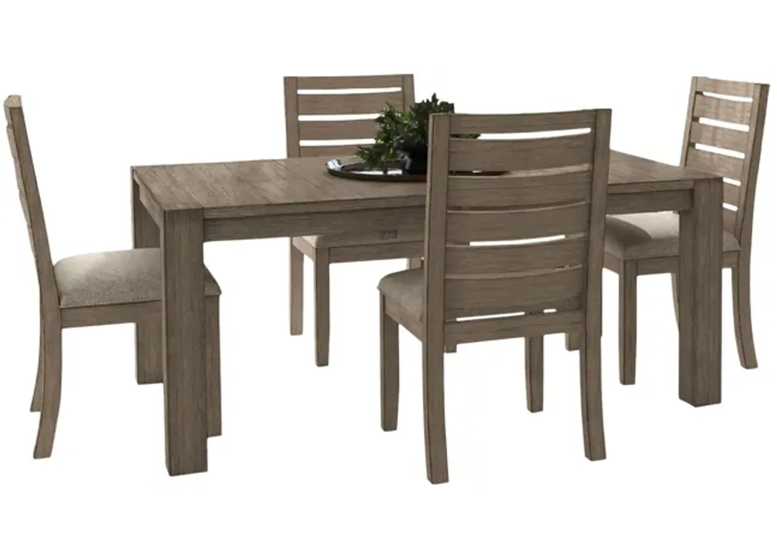 Emerson Dark Taupe Leg Table With 4 Chairs