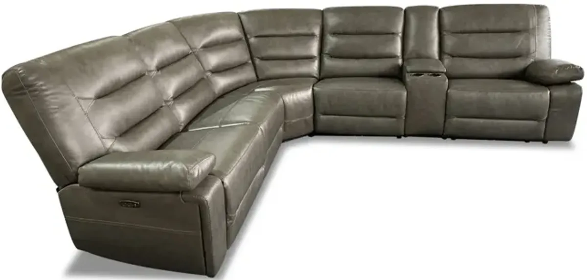 Donna 6 Piece Leather Power Reclining Modular Sectional