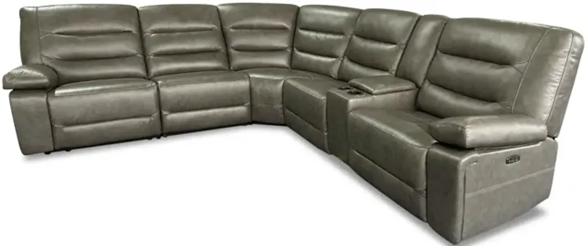 Donna 6 Piece Leather Power Reclining Modular Sectional