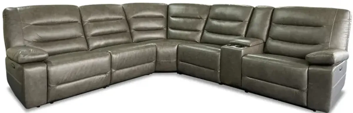 Donna 6 Piece Leather Power Reclining Modular Sectional