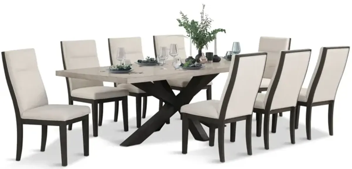 Benton Dining Table With 4 Upholstered Dining Chairs