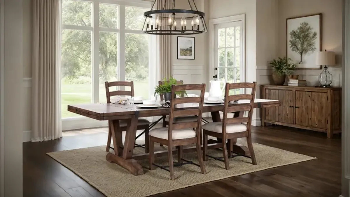 Yellowstone Dining Table With 4 Ladderback Chairs
