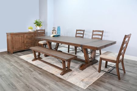 Yellowstone Dining Table With 4 Ladderback Chairs