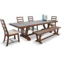 Yellowstone Dining Table With 4 Ladderback Chairs