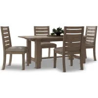 Emerson Dark Taupe Trestle table with 4 chairs