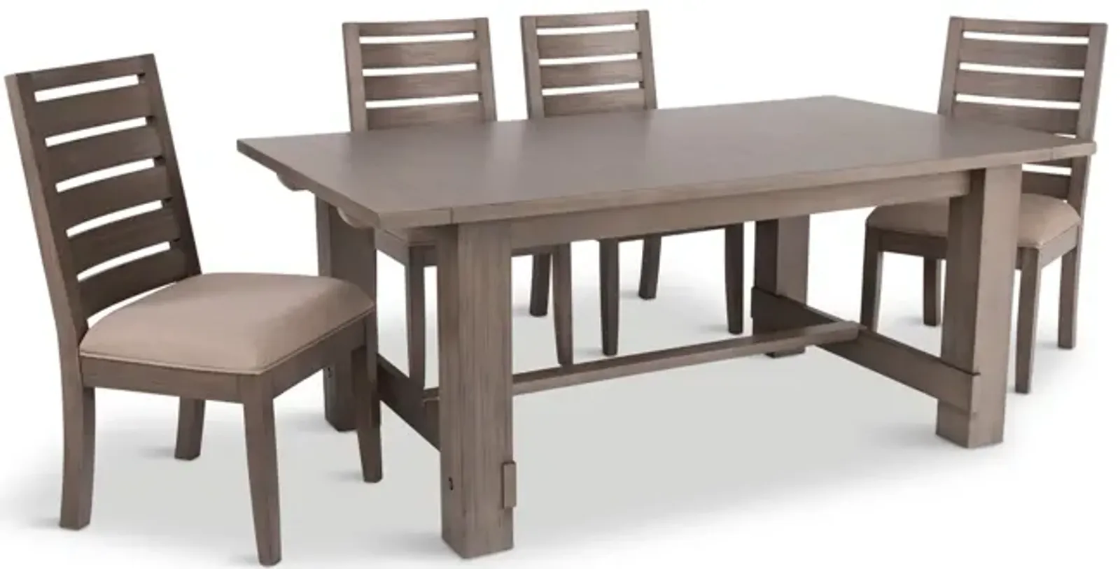 Emerson Dark Taupe Trestle Table With 4 Chairs