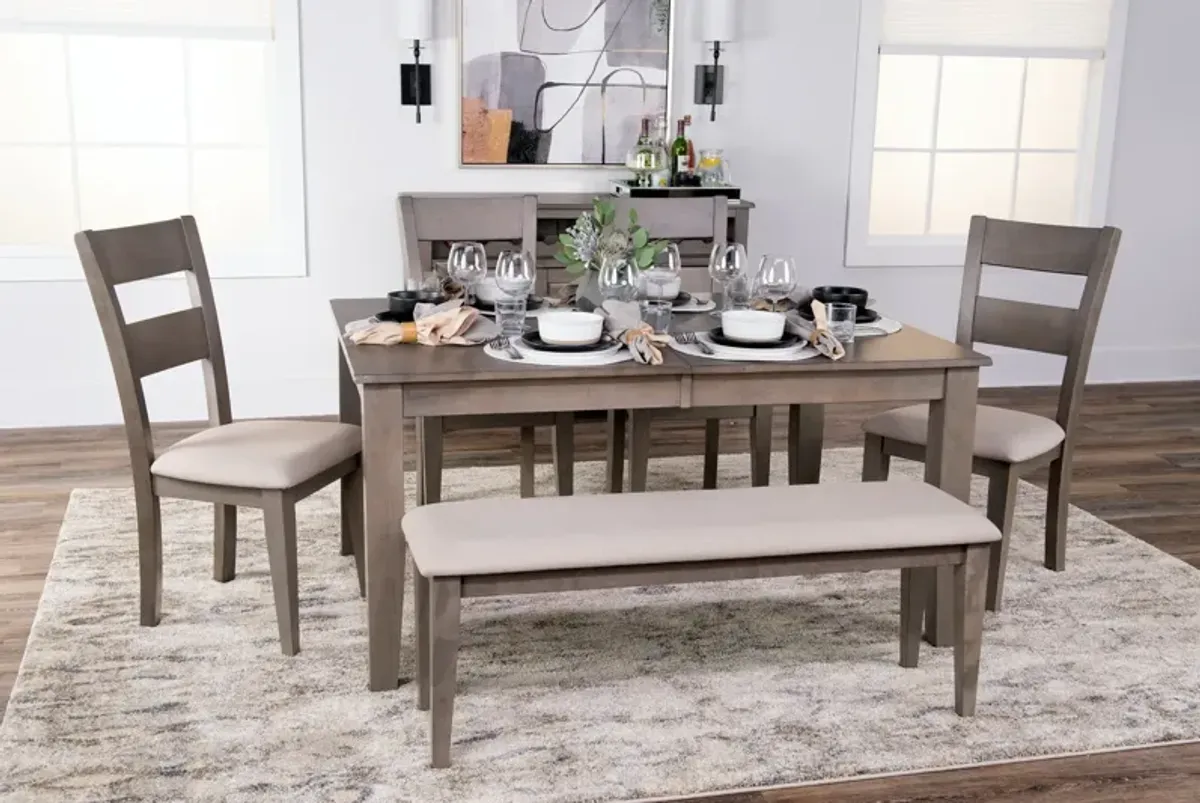 Elyssa Dining Table with 4 Chairs and Bench