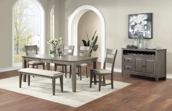 Elyssa Dining Table with 4 Chairs and Bench