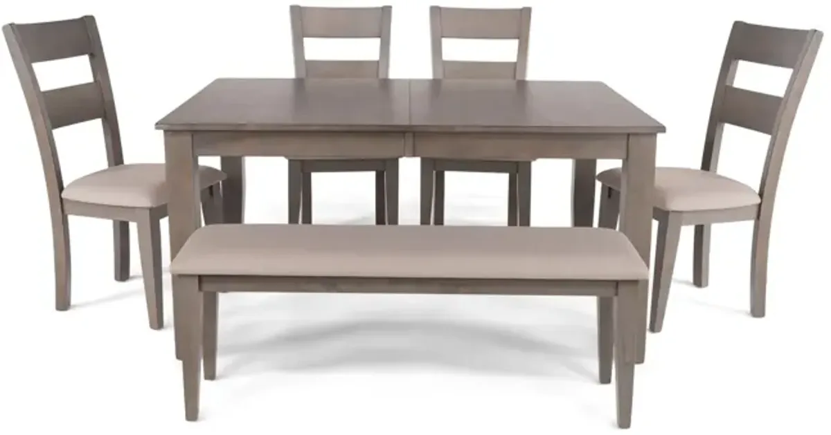 Elyssa Dining Table with 4 Chairs and Bench