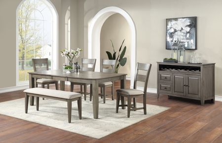 Elyssa Dining Table with 4 Chairs and Bench