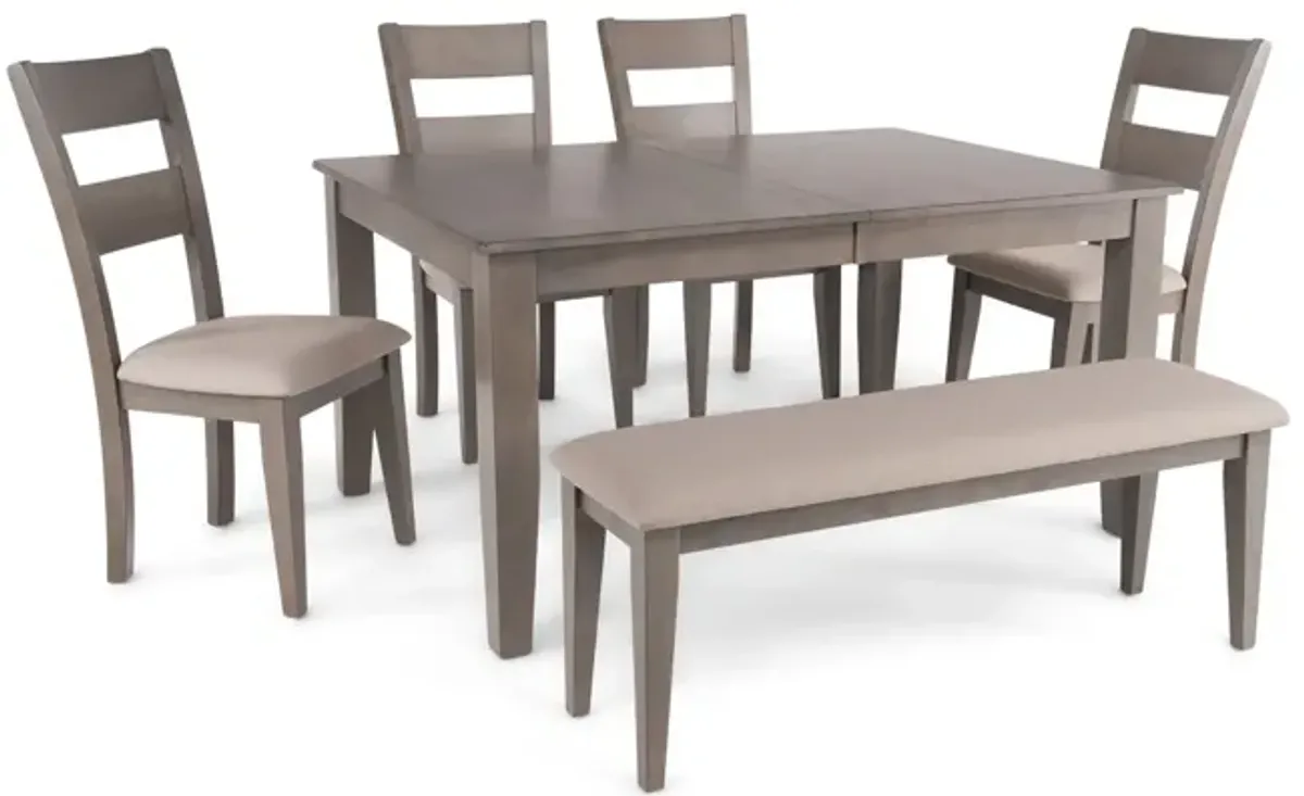 Elyssa Dining Table with 4 Chairs and Bench