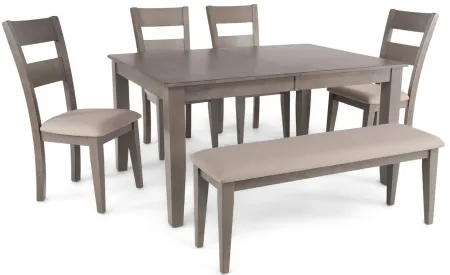 Elyssa Dining Table with 4 Chairs and Bench