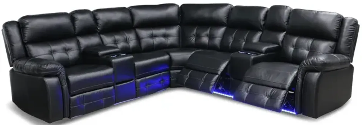 Zenith Power Reclining Sectional - Black