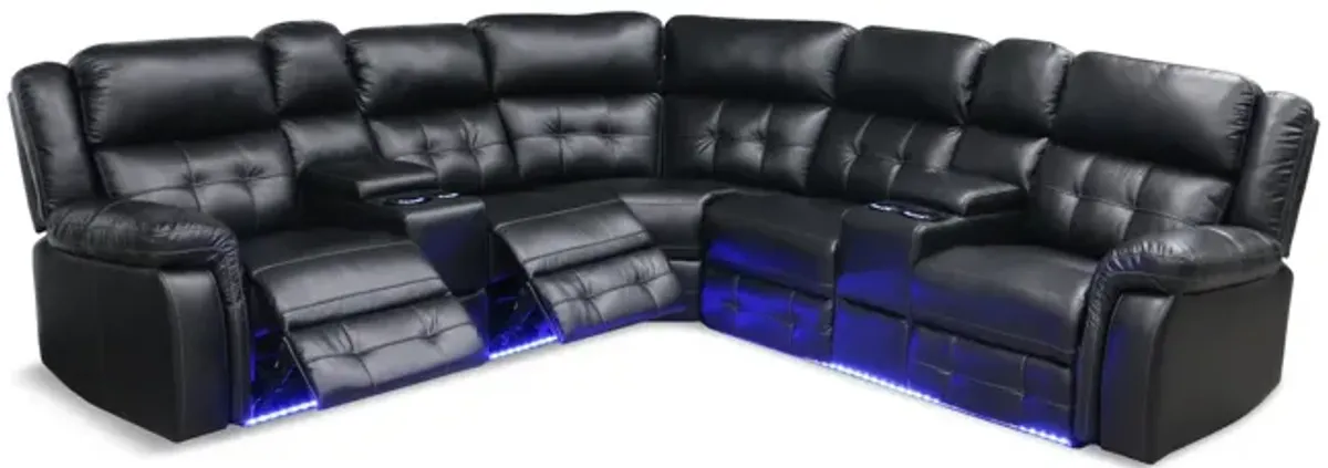 Zenith Power Reclining Sectional - Black