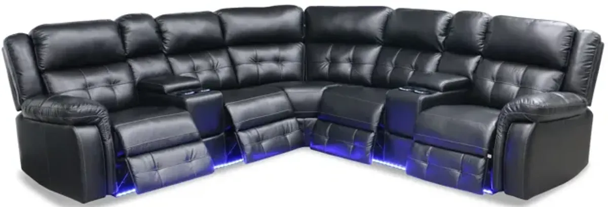 Zenith Power Reclining Sectional - Black