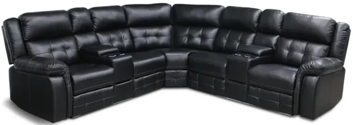 Zenith Power Reclining Sectional - Black