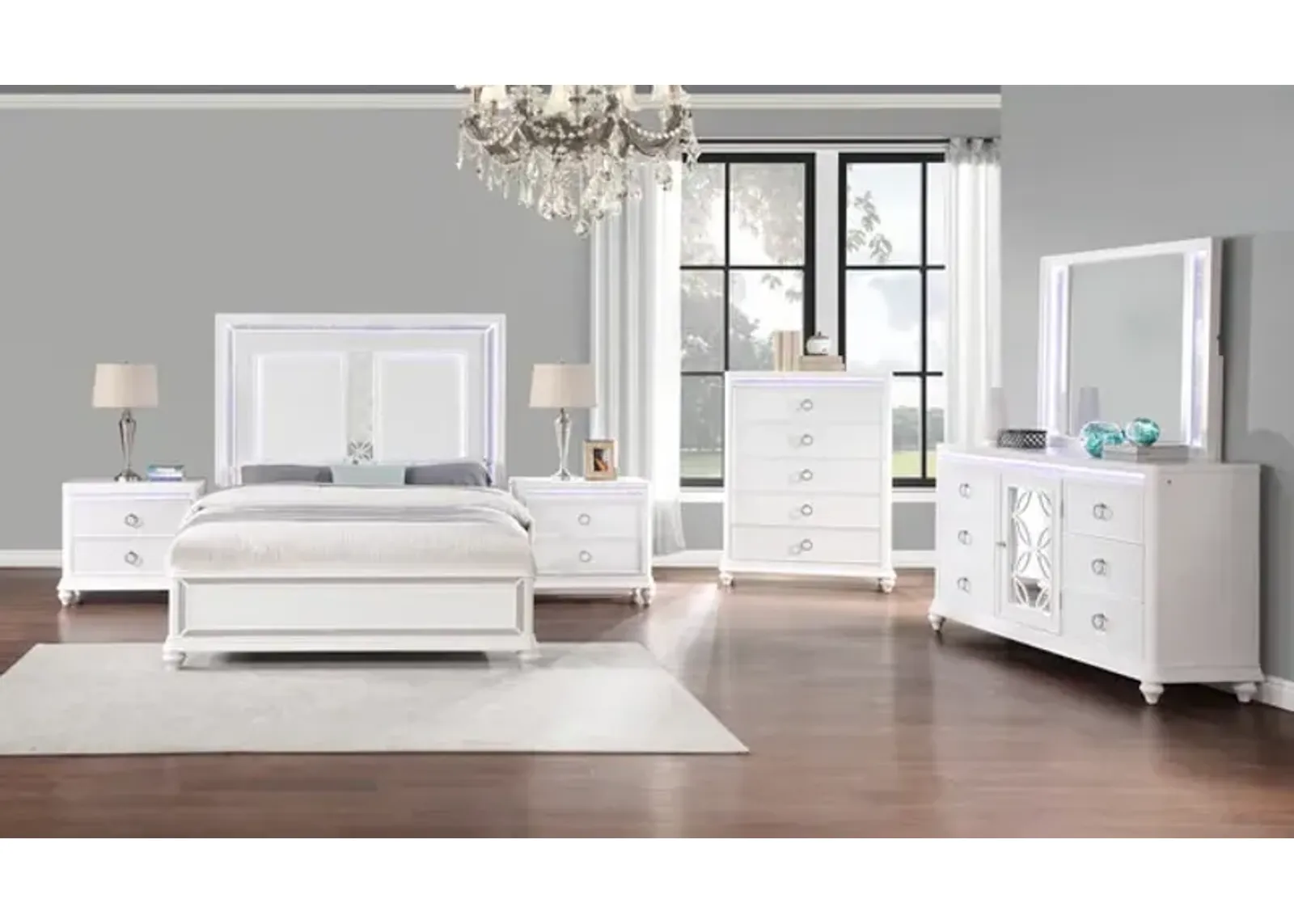 Shimmer Queen Upholstered Bedroom Suite