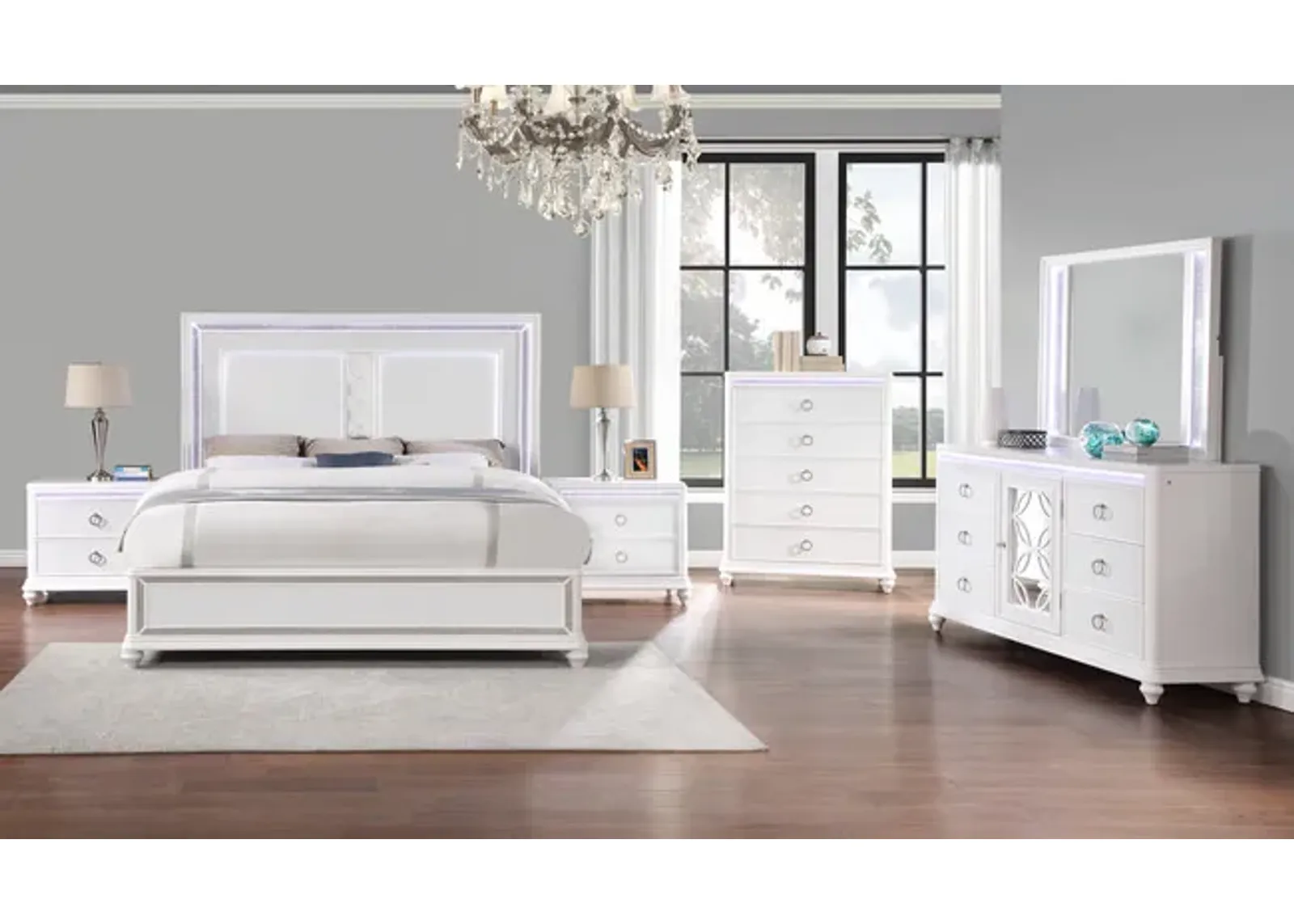 Shimmer King Upholstered Bedroom Suite