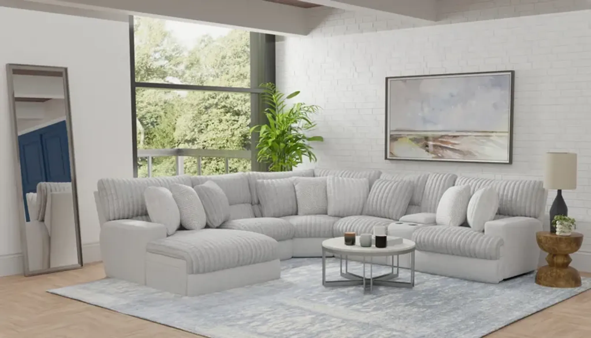 Cory 6 Piece Power Reclining Sectional Left Chaise Hom Furniture ...